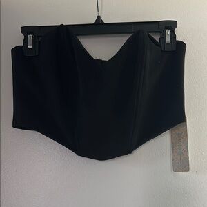 Black Strapless Bustier Top
